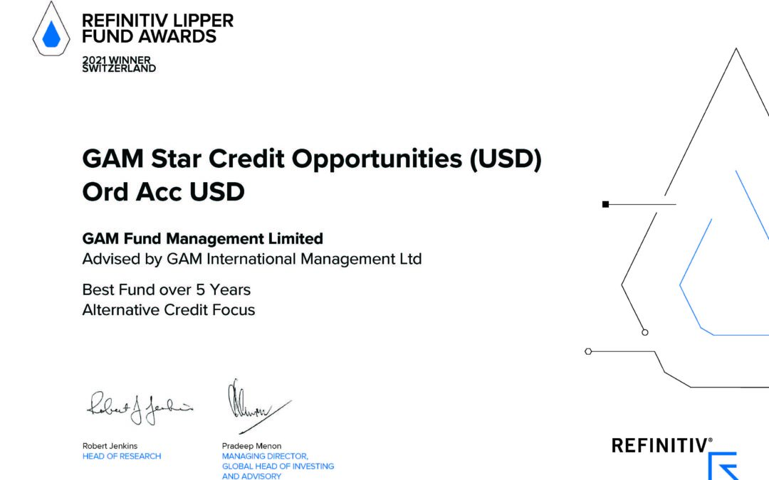 GAM Star Credit Opportunities USD - Refinitiv Lipper Award 2021